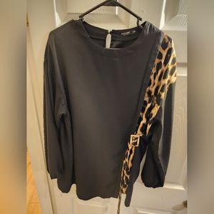 Shein plus animal print blouse